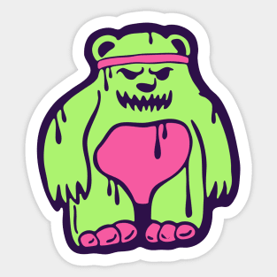 Evil Neon Teddy Bear Sticker